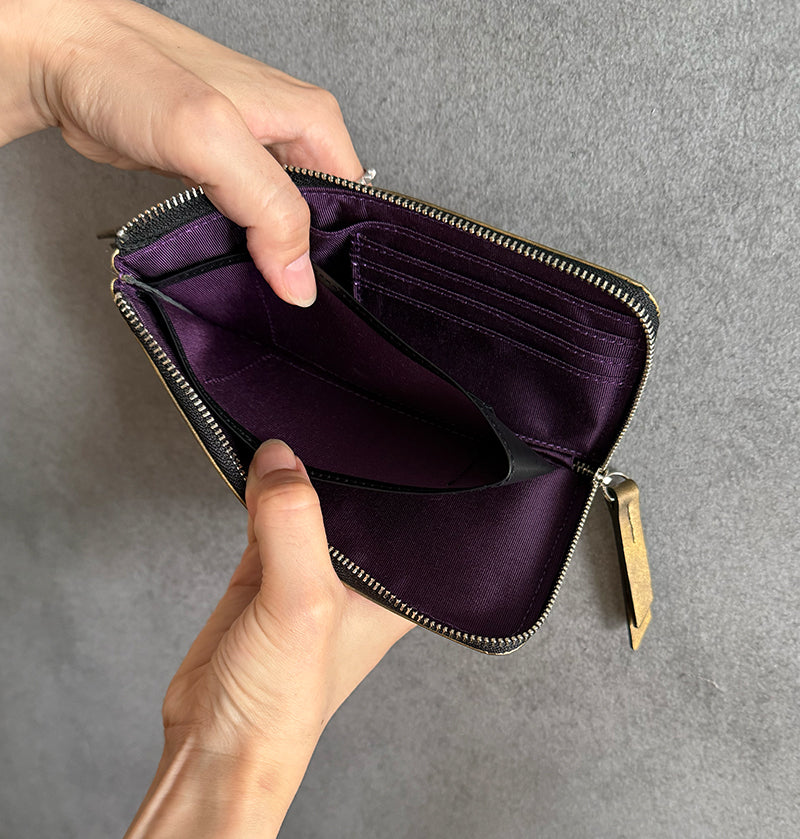 L Zip Wallet | 「霧（Kiri）」夜霧のようなグラデーションのコンパクト長財布
