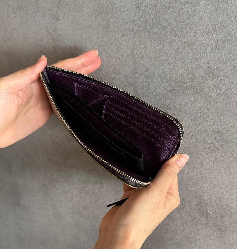 L Zip Wallet | 「霧（Kiri）」夜霧のようなグラデーションのコンパクト長財布