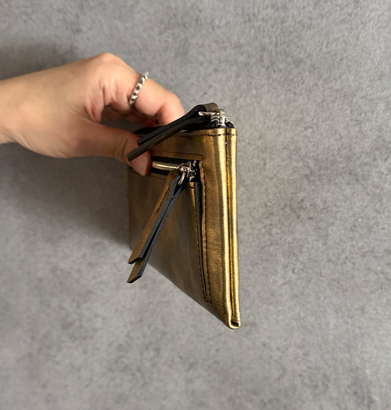 L Zip Wallet | 「霧（Kiri）」夜霧のようなグラデーションのコンパクト長財布