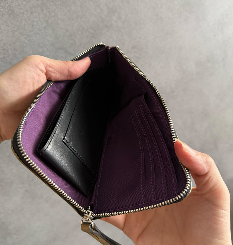 L Zip Wallet | 「霧（Kiri）」夜霧のようなグラデーションのコンパクト長財布