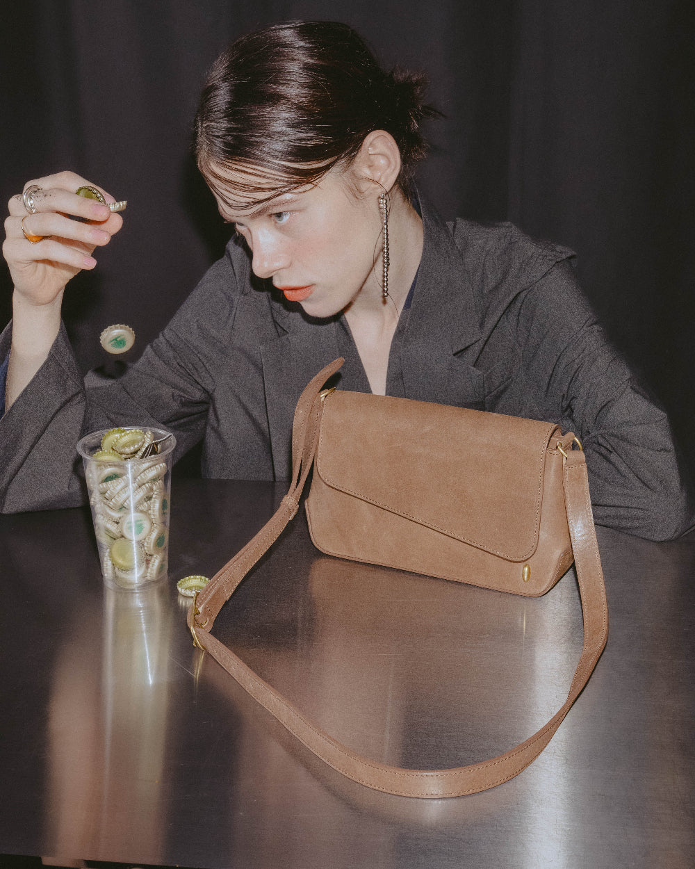 Top|Nicolaタンニンレザーショルダーバッグ