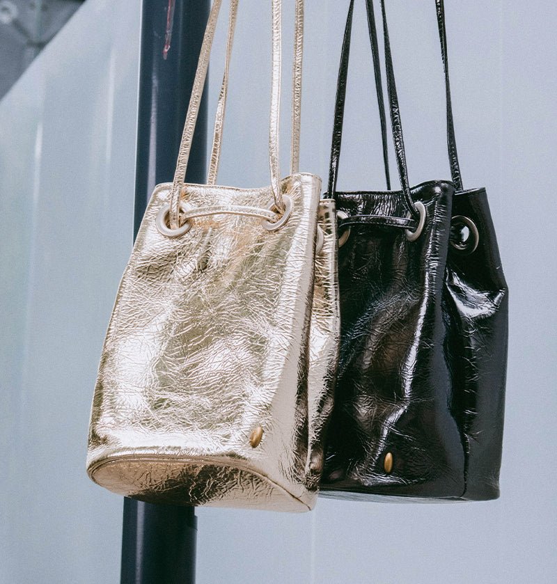 Boheme（ボエム）｜箔レザーの2way巾着ショルダーバッグ - Coquette Online Shop