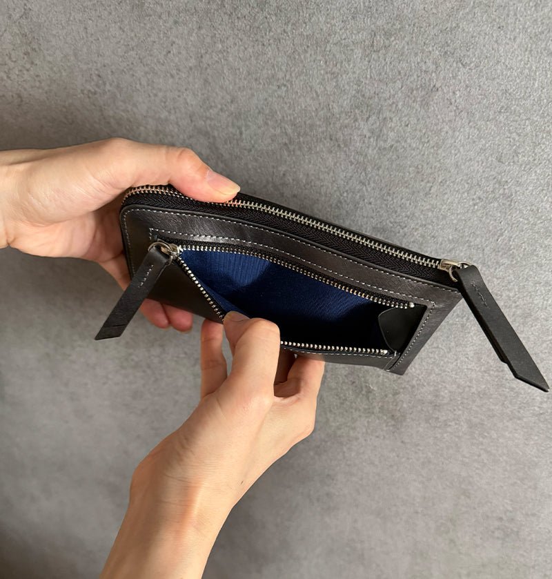 L Zip Wallet | 「霧（Kiri）」夜霧のようなグラデーションのコンパクト長財布 - Coquette Online Shop